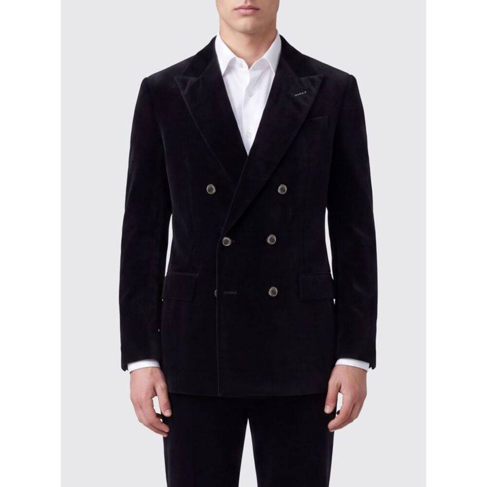 Tom Ford Men Tom Ford Double-Breasted Cotton Velvet Blazer With Peak Lapels